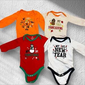 Baby Starters - My First Holiday - Late Summer, Fall Baby - 4 Onesie Set